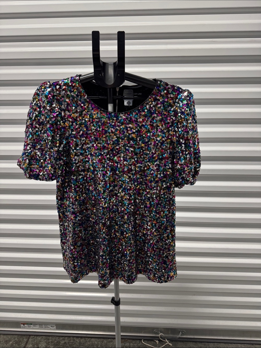 Sugar Multicolor Sequin Short-Sleeve Top